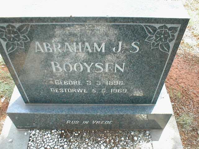 BOOYSEN Abraham J.S. 1898-1969