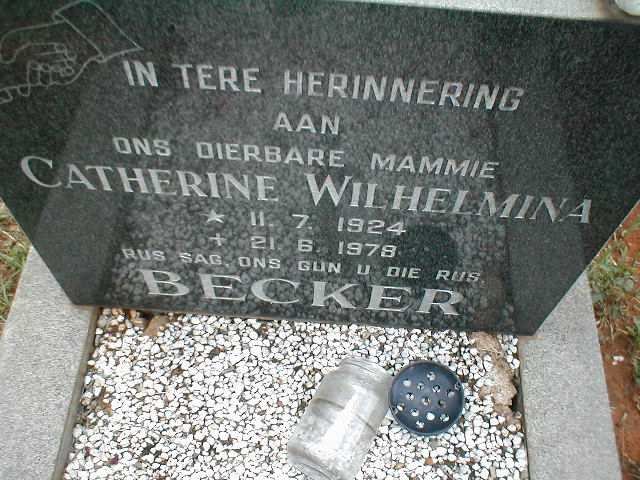 BECKER Catharine Wilhelmina 1924-1978