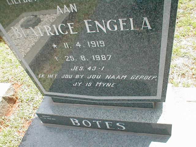 BOTES Beatrice Engela 1919-1987
