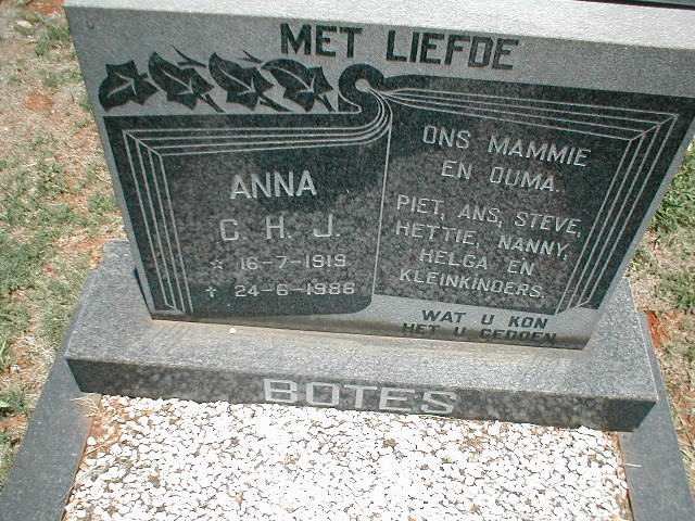 BOTES Anna C.H.J. 1919-1986