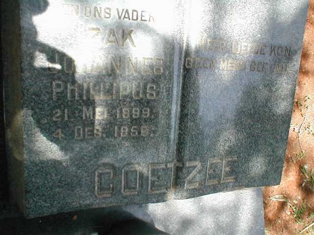 COETZEE Izak Johannes Phillipus 1899-1958