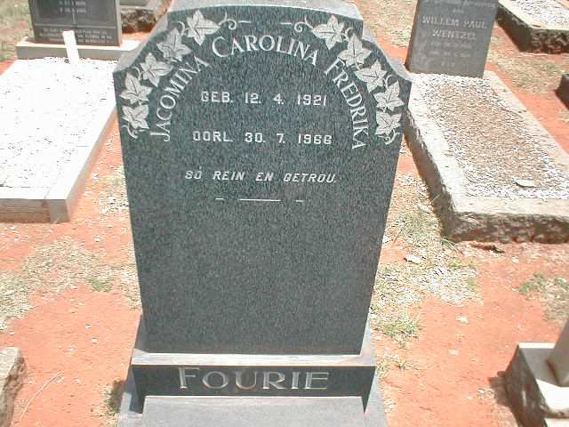 FOURIE Jacomina Carolina 1921-1966