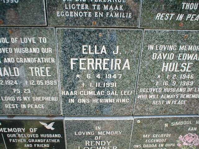 FERREIRA Ella J. 1947-1991