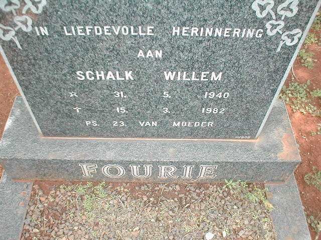 FOURIE Schalk Willem 1940-1982