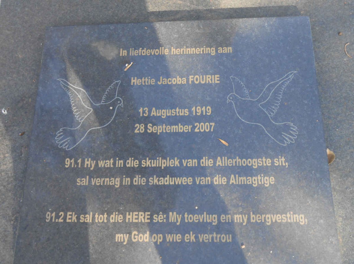 FOURIE Hettie Jacoba 1919-2007