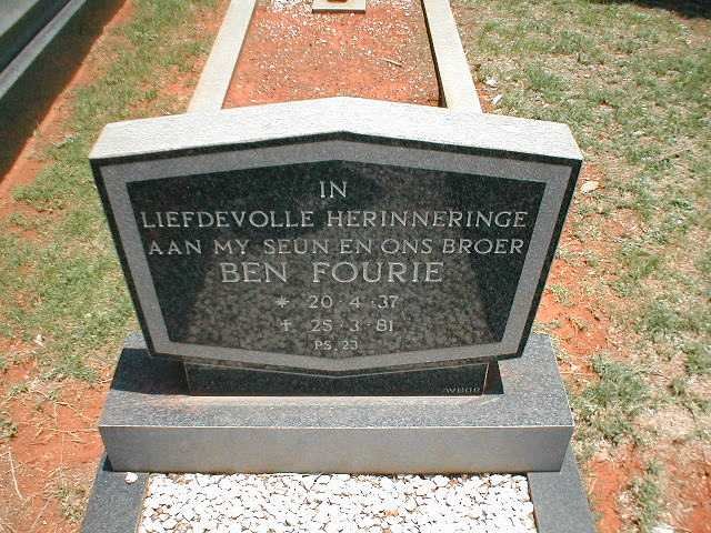 FOURIE Ben 1937-1981