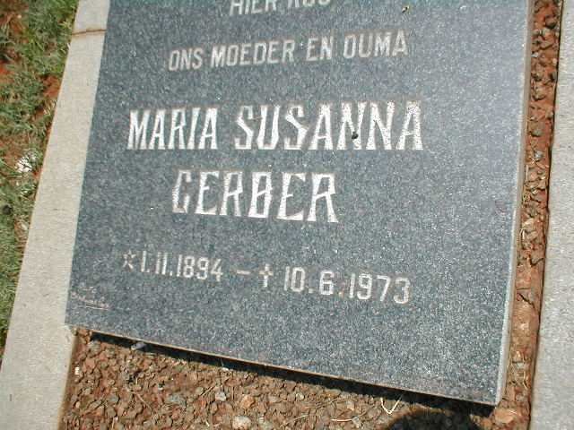 GERBER Maria Susanna 1894-1973
