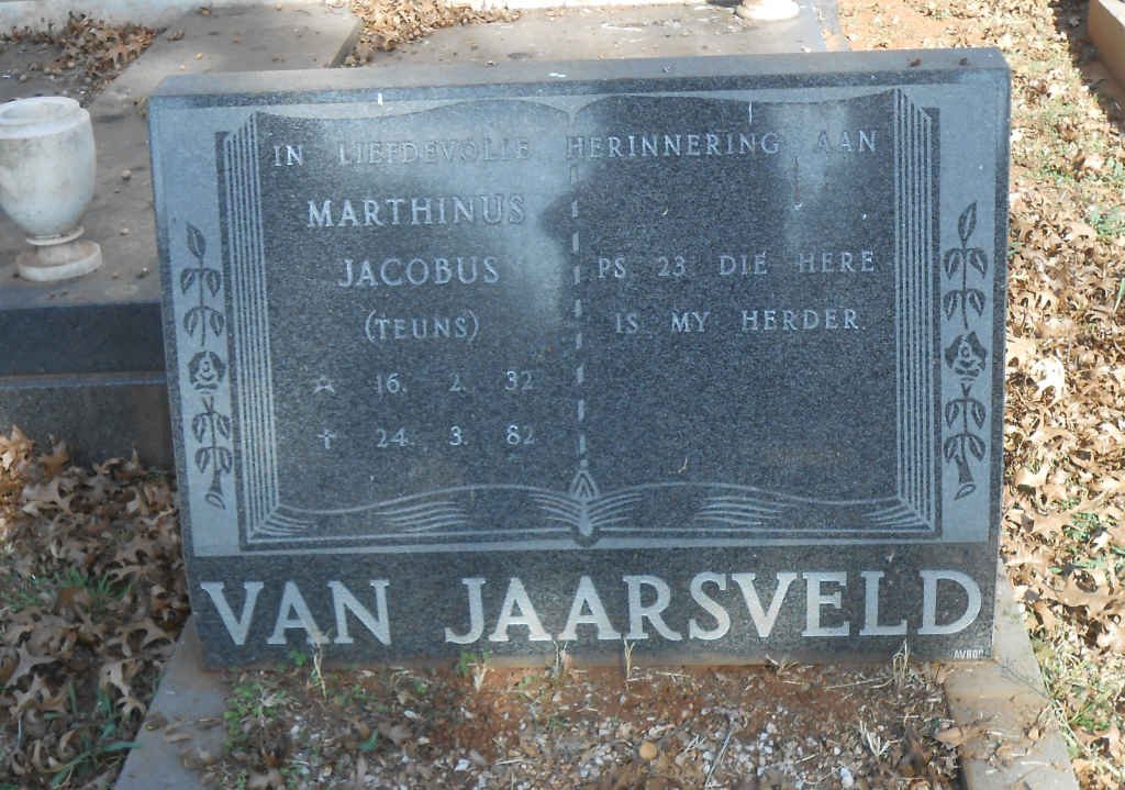 JAARSVELD Marthinus Jacobus, van 1932-1982
