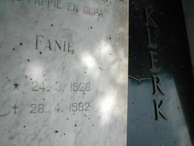 KLERK Fanie, de 1928-1982