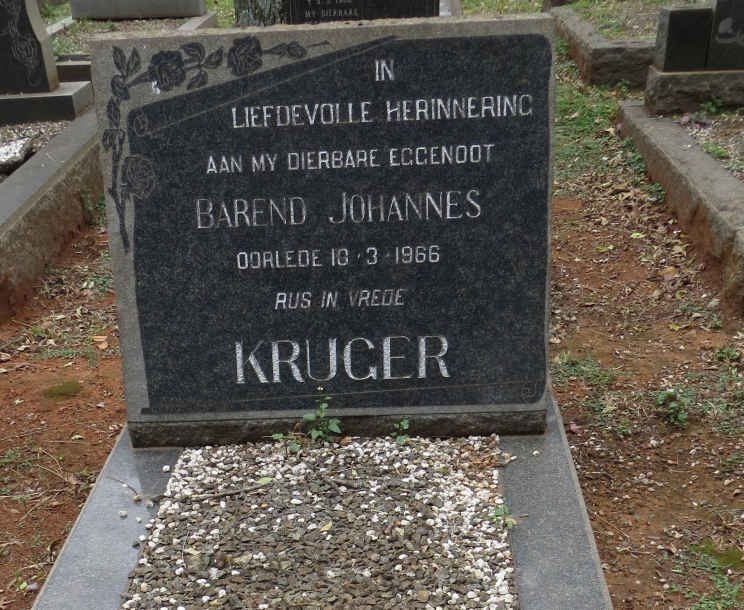 KRUGER Barend Johannes -1966