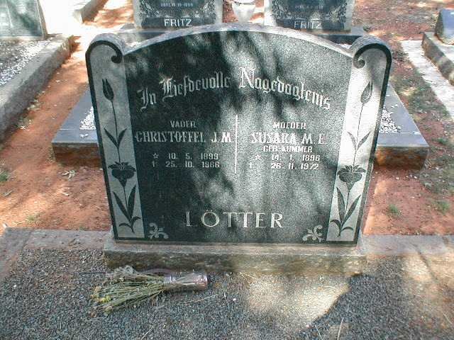 LOTTER Christoffel J.M. 1899-1966 &amp; Susara M.E. KOMMER 1898-1972