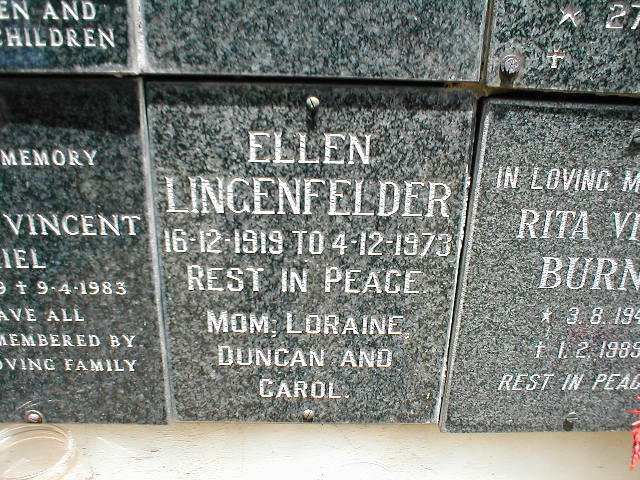 LINGENFELDER Ellen 1918-1973