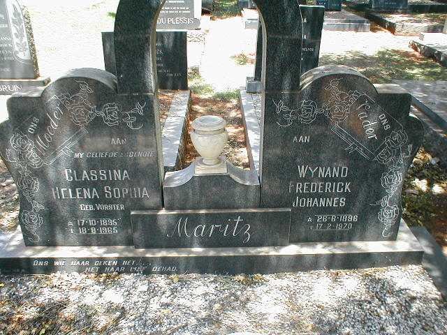 MARITZ Wynand Frederick Johannes 1896-1970 &amp; Classina Helena Sophia 1895-1965