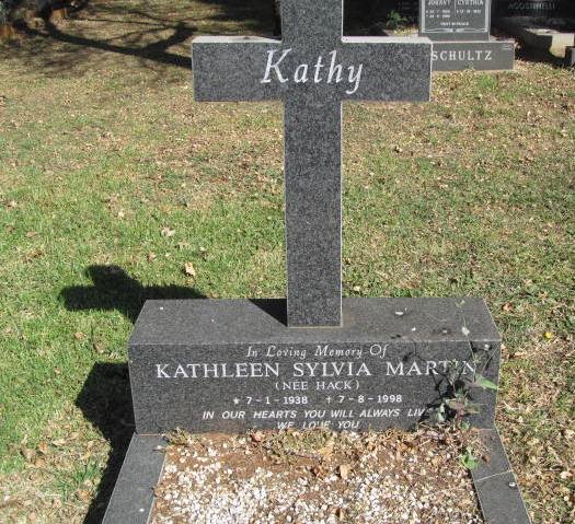 MARTIN Kathleen Sylvia nee HACK 1938-1998