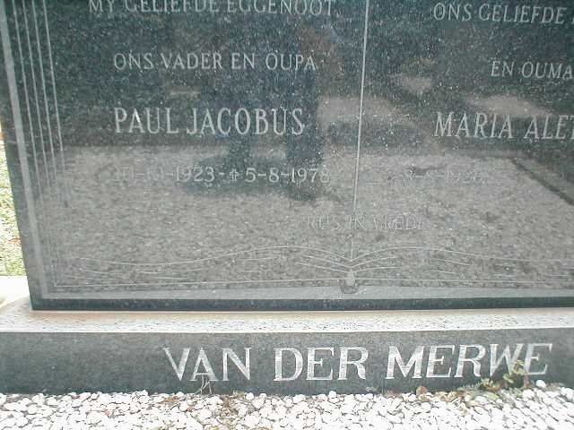 MERWE Paul Jacobus, van der 1923-1978 &amp; Maria Aletta 1926- _1