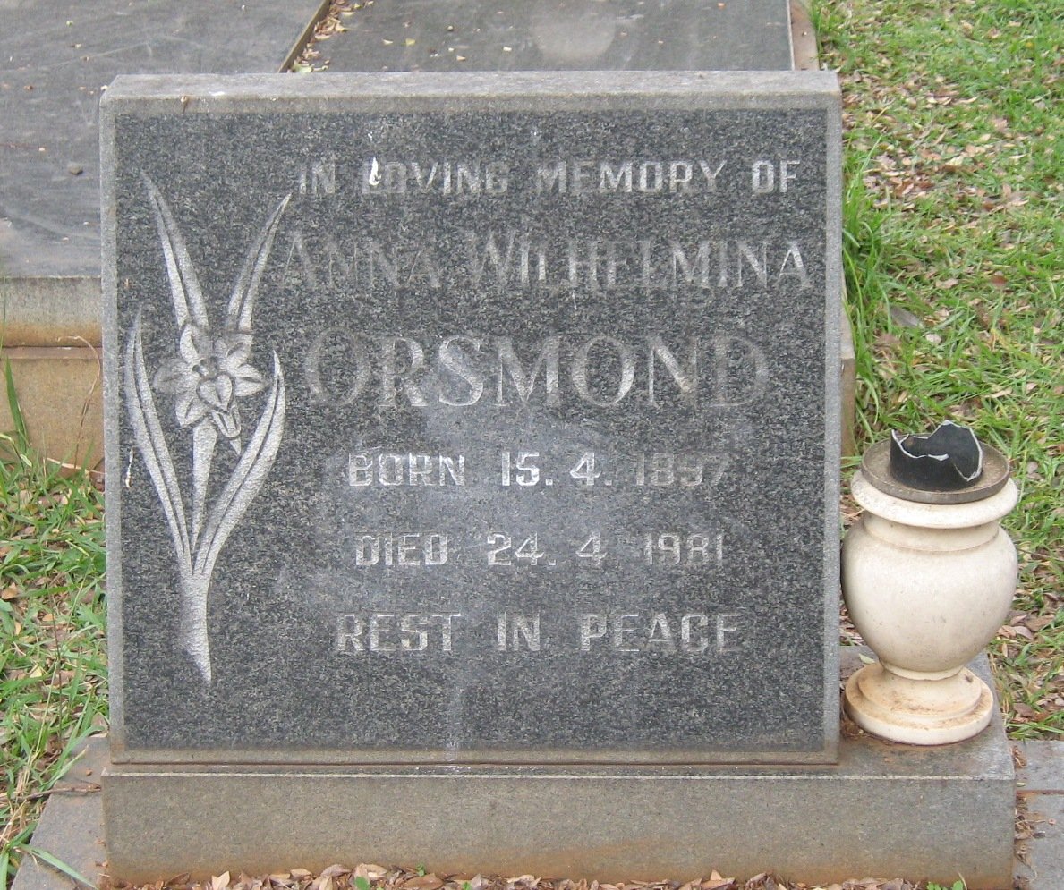 ORSMOND Anna Wilhelmina 1897-1981