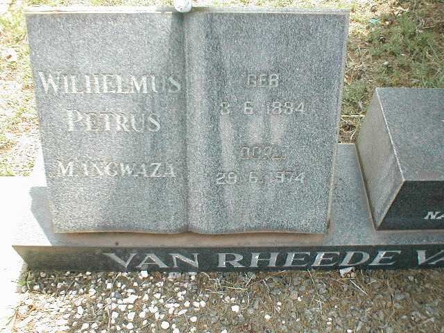 OUDTSHOORN Wilhelmus Petrus, van Rheede van 1884-1974