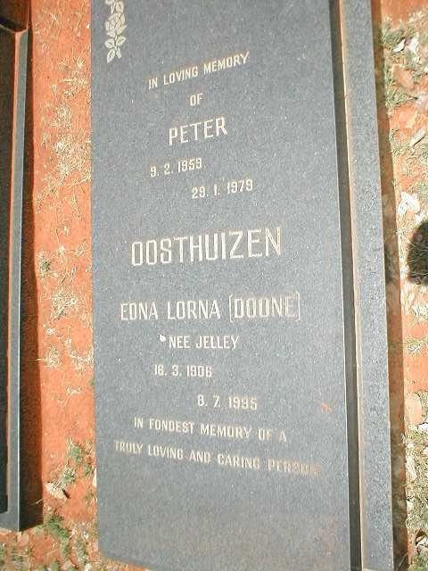 OOSTHUIZEN Edna Lorna nee JELLEY 1906-1995 :: OOSTHUIZEN Peter 1959-1979