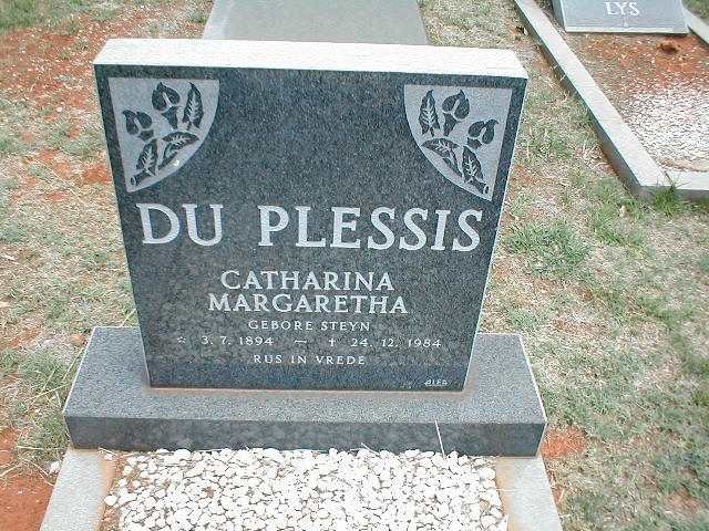 PLESSIS Catharina Margaretha, du nee STEYN 1894-1984