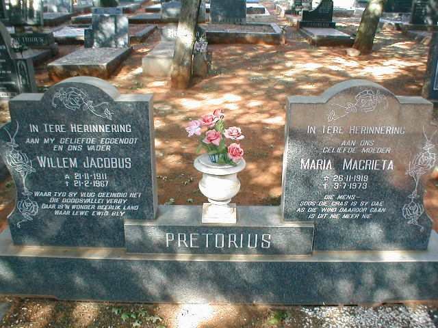 PRETORIUS Willem Jacobus 1911-1967 &amp; Maria Magrieta 1919-1973