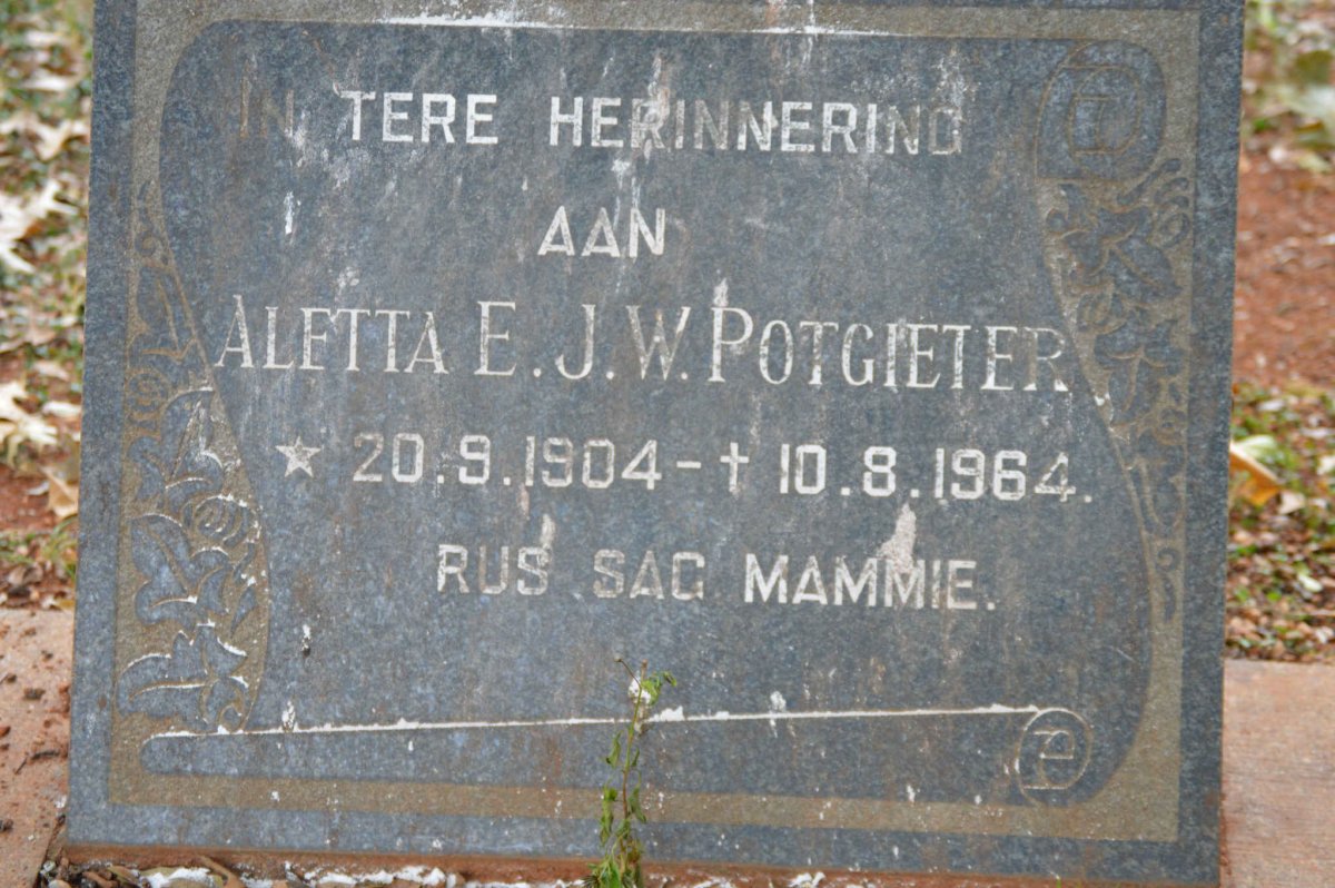 POTGIETER Aletta E.J.W. 1904-1964