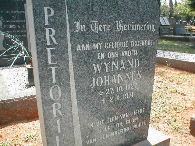 PRETORIUS Wynand Johannes 1927-1971