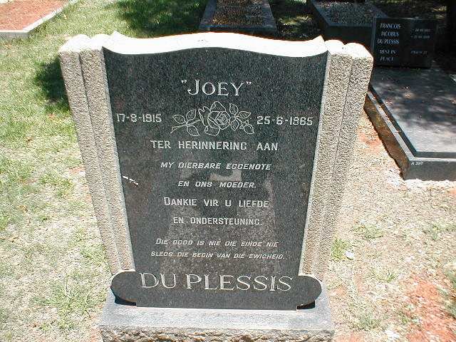 PLESSIS Joey, du 1915-1965