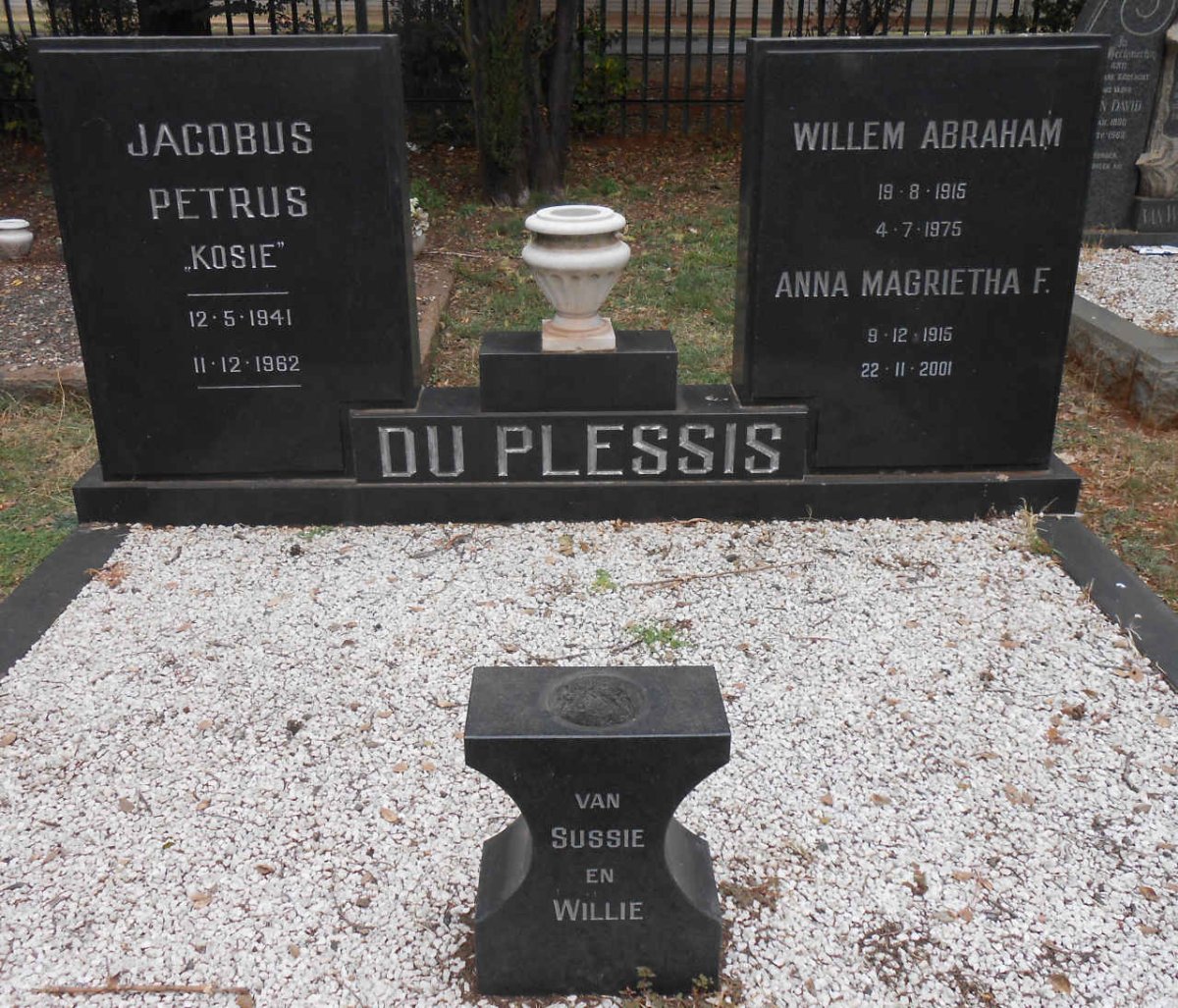 PLESSIS Willem Abraham, du 1915-1975 &amp; Anna Magrietha F. 1915-2001 :: DU PLESSIS Jacobus Petrus 1941-1962