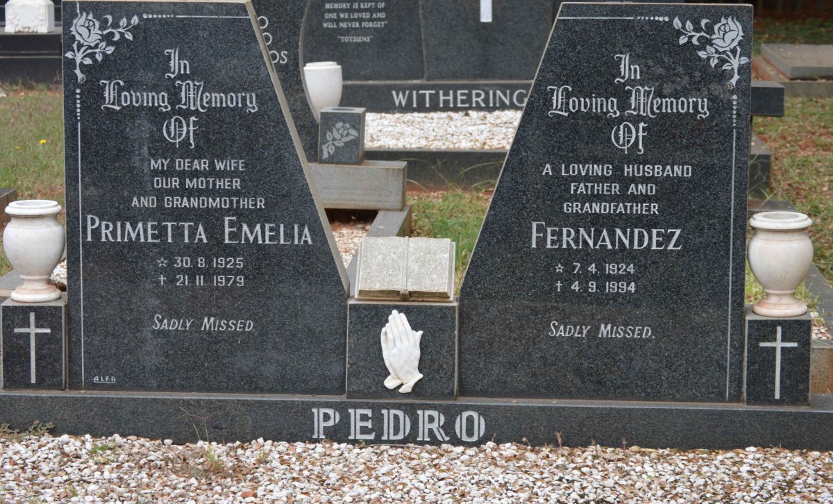 PEDRO Fernandez 1924-1994 &amp; Primetta Emelia 1925-1979