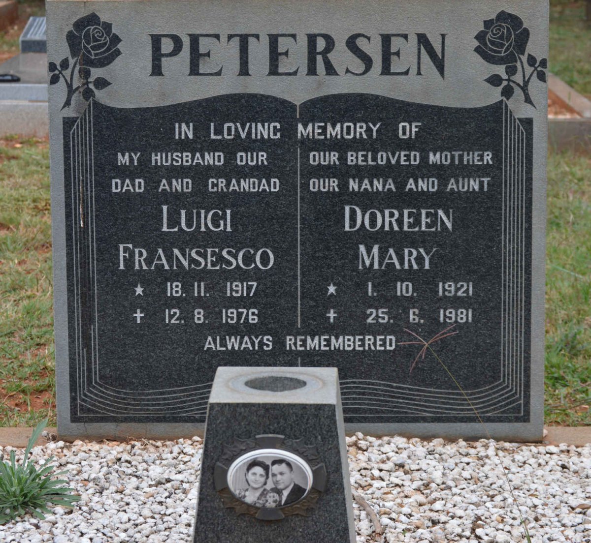 PETERSEN Luigi Fransesco 1917-1976 &amp; Doreen Mary 1921-1981