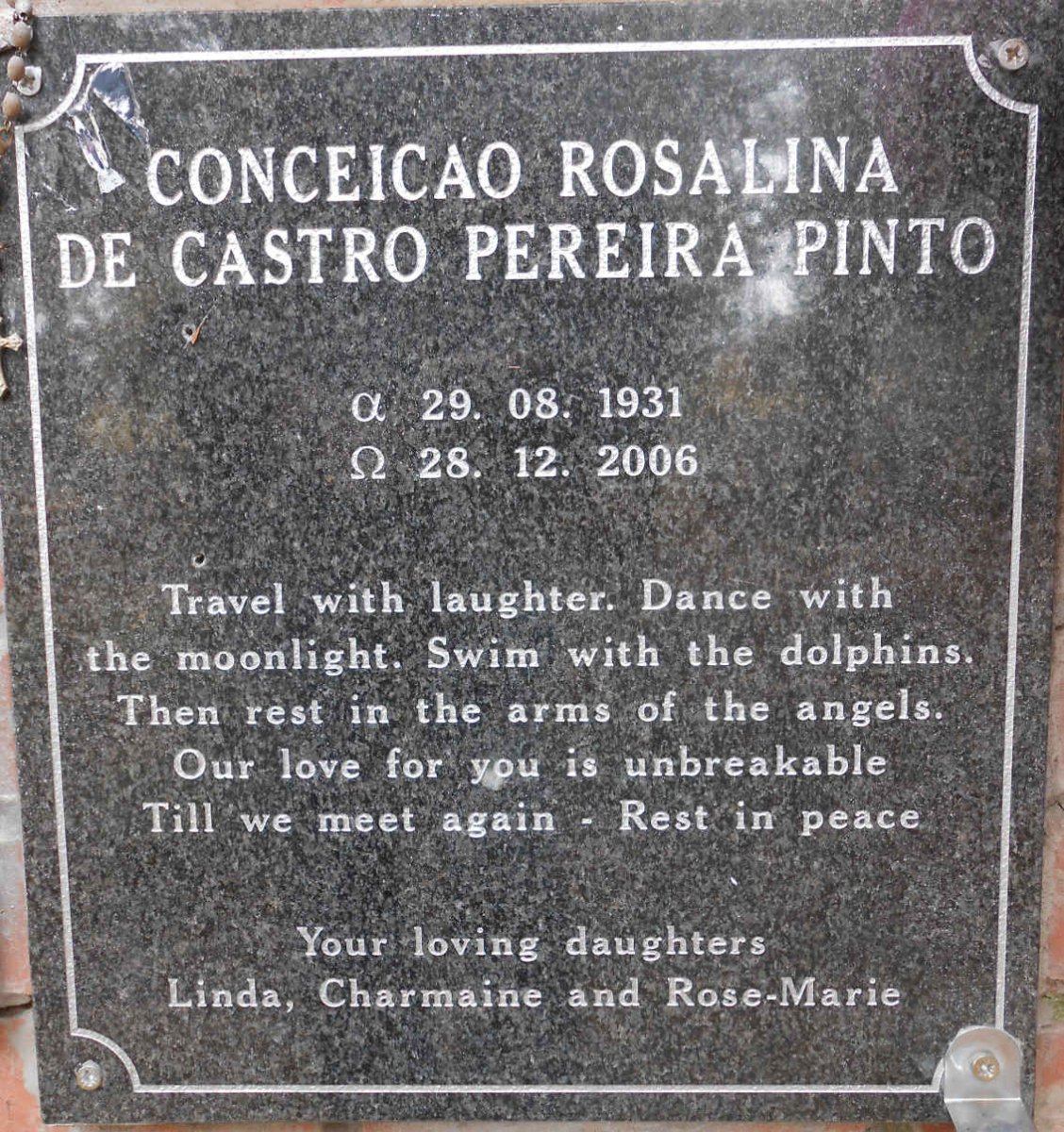 PINTO Conceicao Rosalina De Castro Pereira 1931-2006