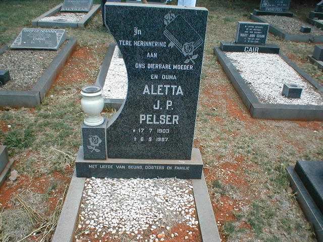 PELSER Aletta J.P. 1903-1987