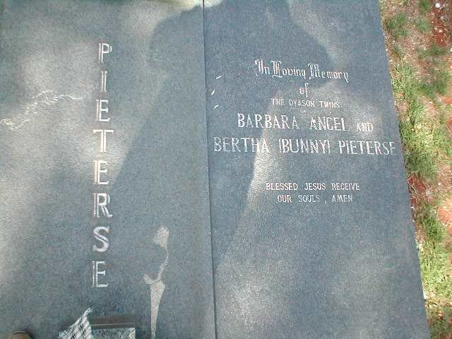 PIETERSE Bertha nee DYASON :: ANGEL Barbara nee DYASON