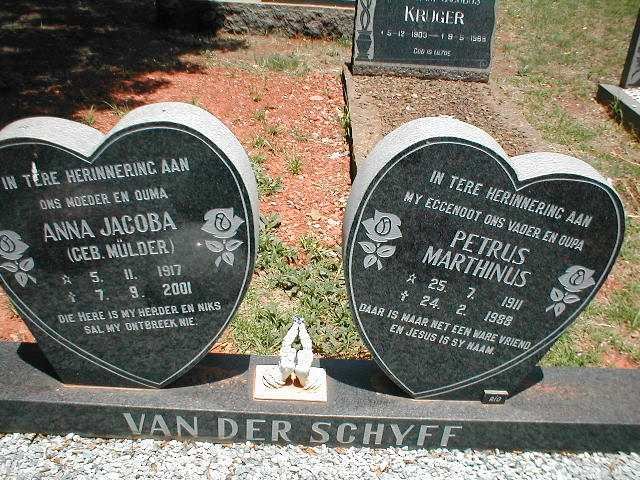 SCHYFF Petrus Marthinus, van der 1911-1988 &amp; Anna Jacoba MÜLDER 1917-2001