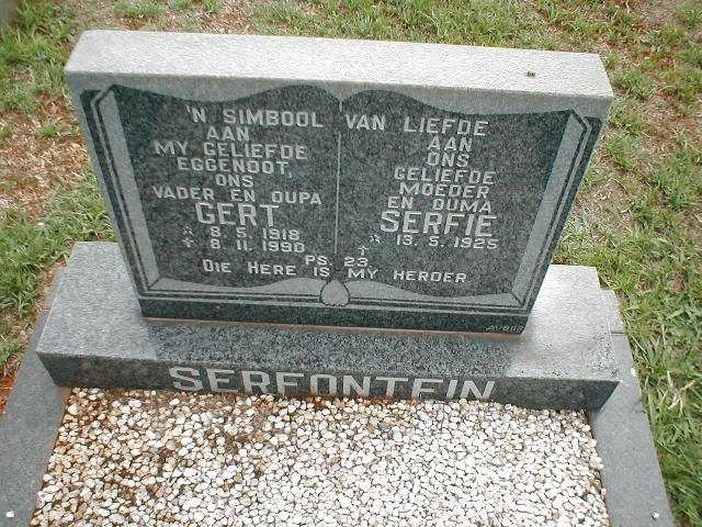 SERFONTEIN Gert 1918-1990 &amp; Serfie 1925-