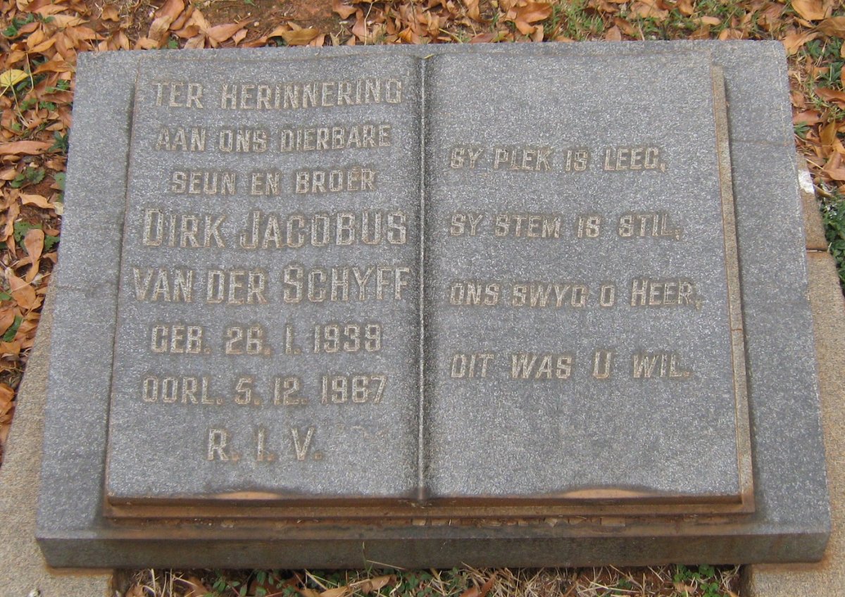 SCHYFF Dirk Jacobus, van der 1939-1967