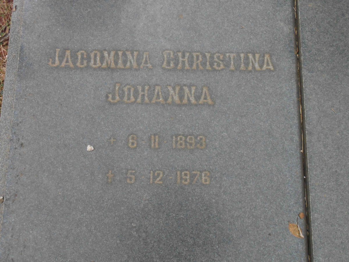 SNYMAN Johannes Jacobus 1897-1981 &amp; Jacomina Christina Johanna 1893-1976