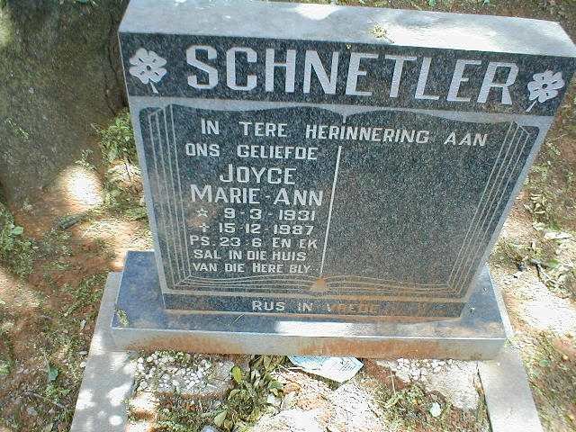 SCHNETLER Joyce Marie-Ann 1931-1987