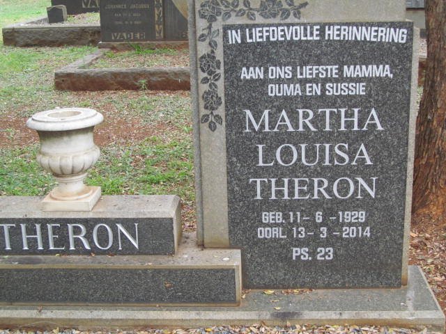 THERON Jacob Coenraad 1927-1956 &amp; Martha Louisa 1929-2014