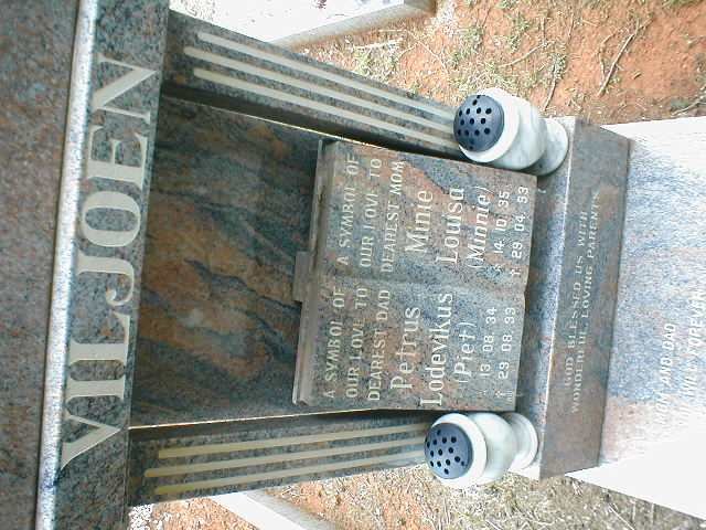 VILJOEN Petrus Lodevikus 1934-1993 &amp; Minie Louisa 1935-1993