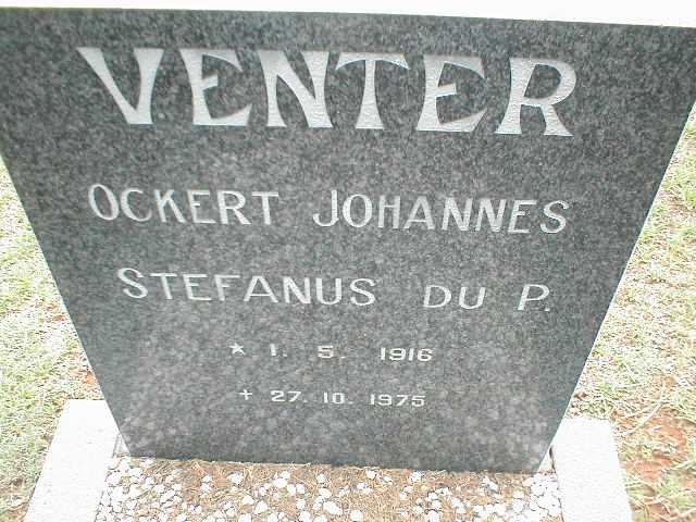 VENTER Ockert Johannes Stefanus du P. 1916-1975