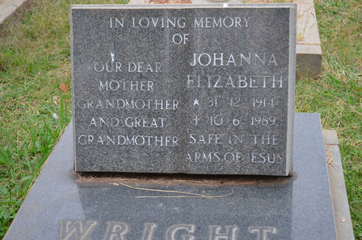 WRIGHT Johanna Elizabeth 1914-1989
