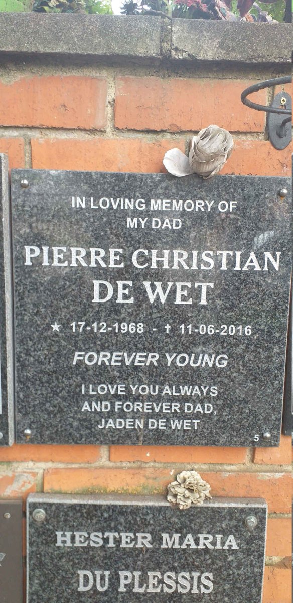 WET Pierre Christian, de 1968-2016