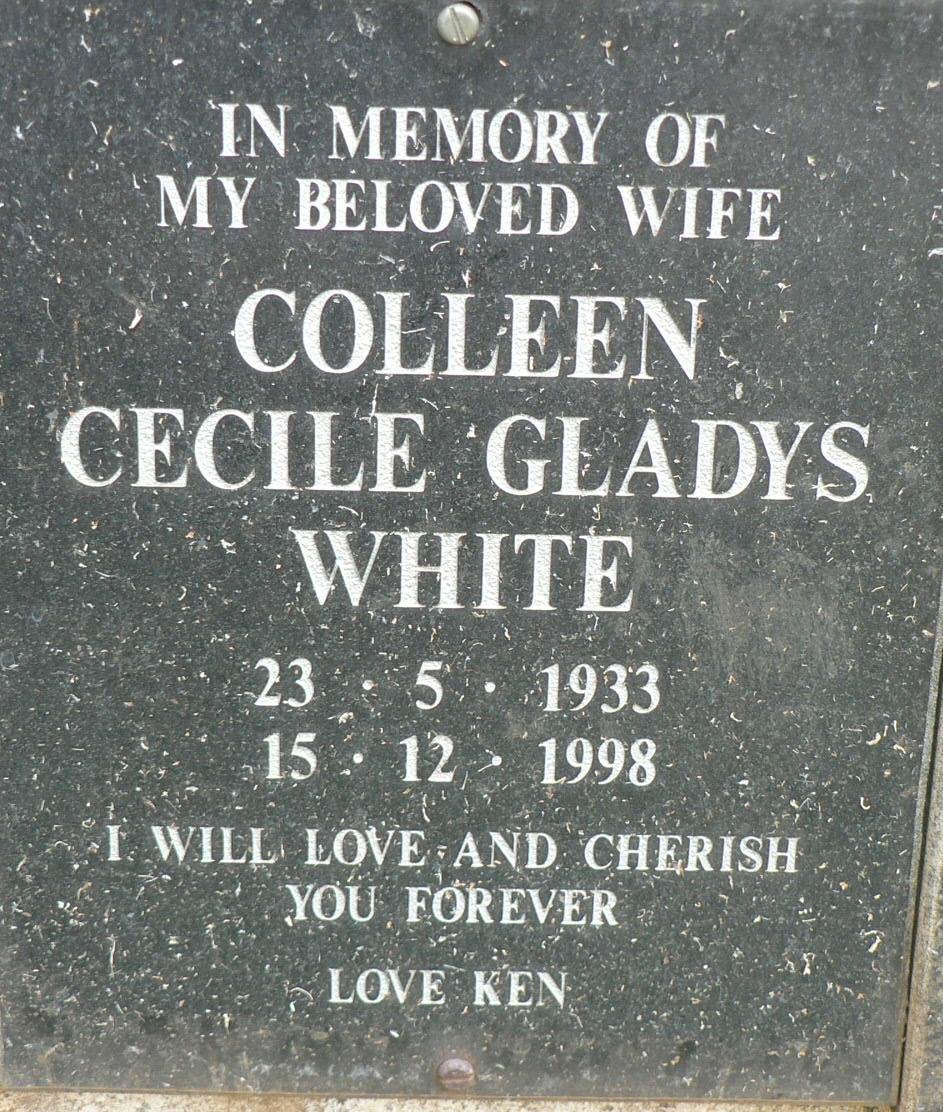 WHITE Colleen Cecile Gladys 1933-1998