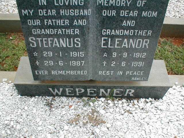 WEPENER Stefanus 1915-1987 &amp; Eleanor 1912-1991
