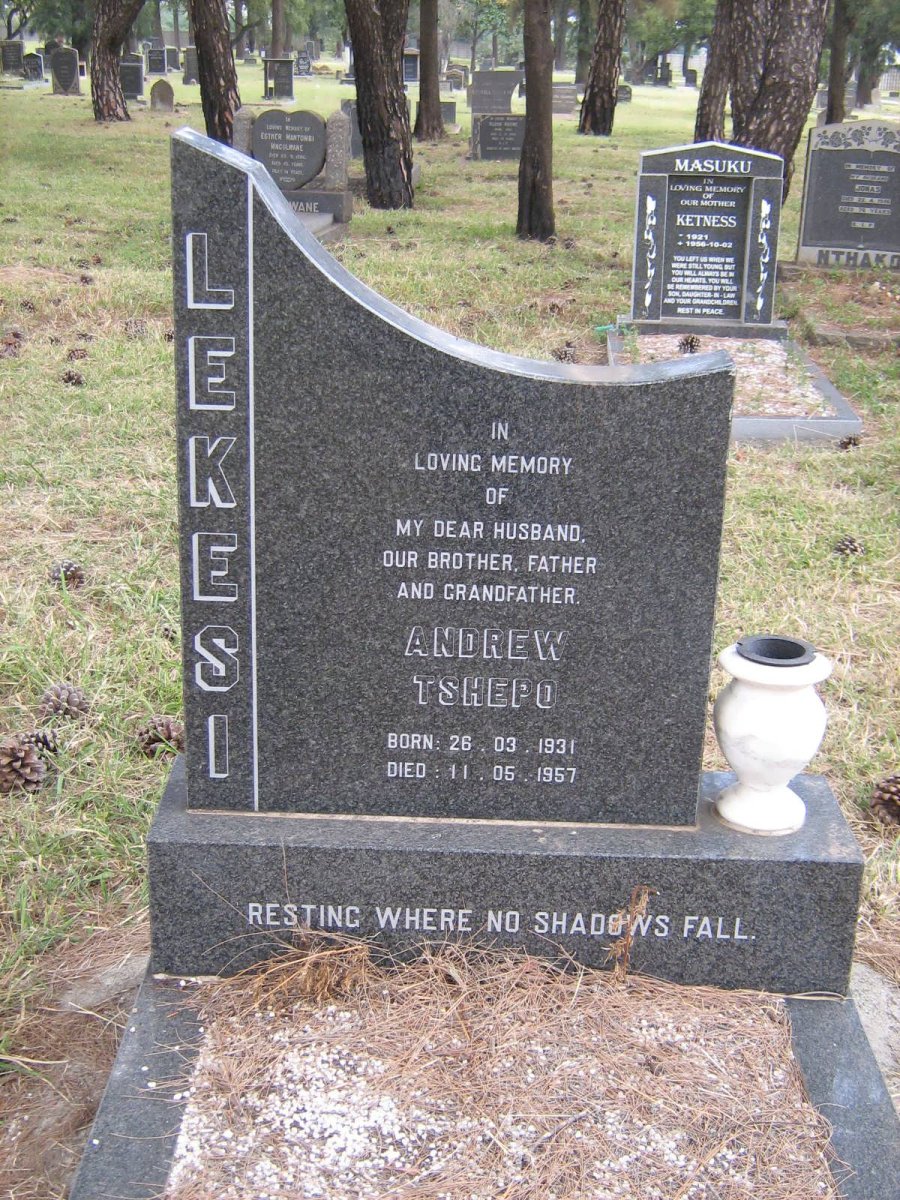 LEKESI Andrew Tshepo 1931-1957