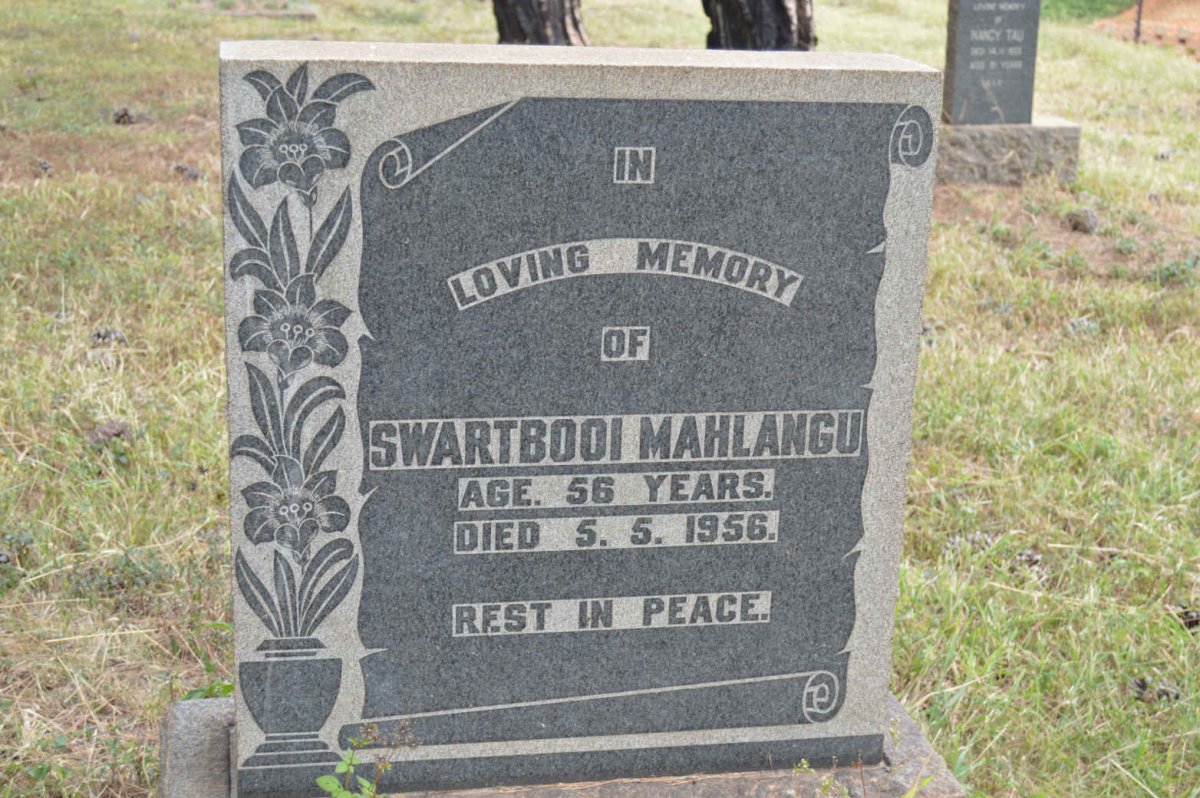 MAHLANGU Swartbooi -1956