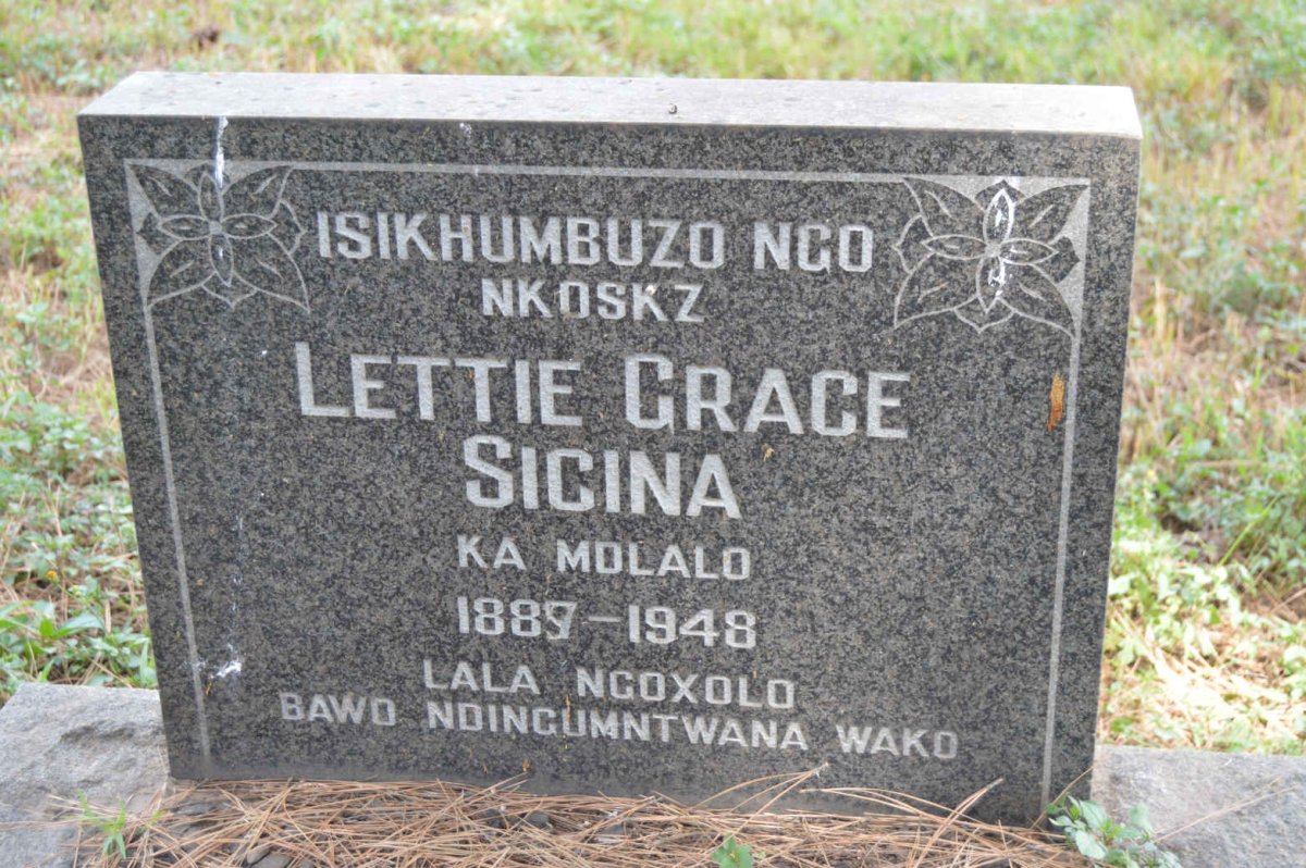 SICINA Lettie Grace nee MDLALO 1889-1948