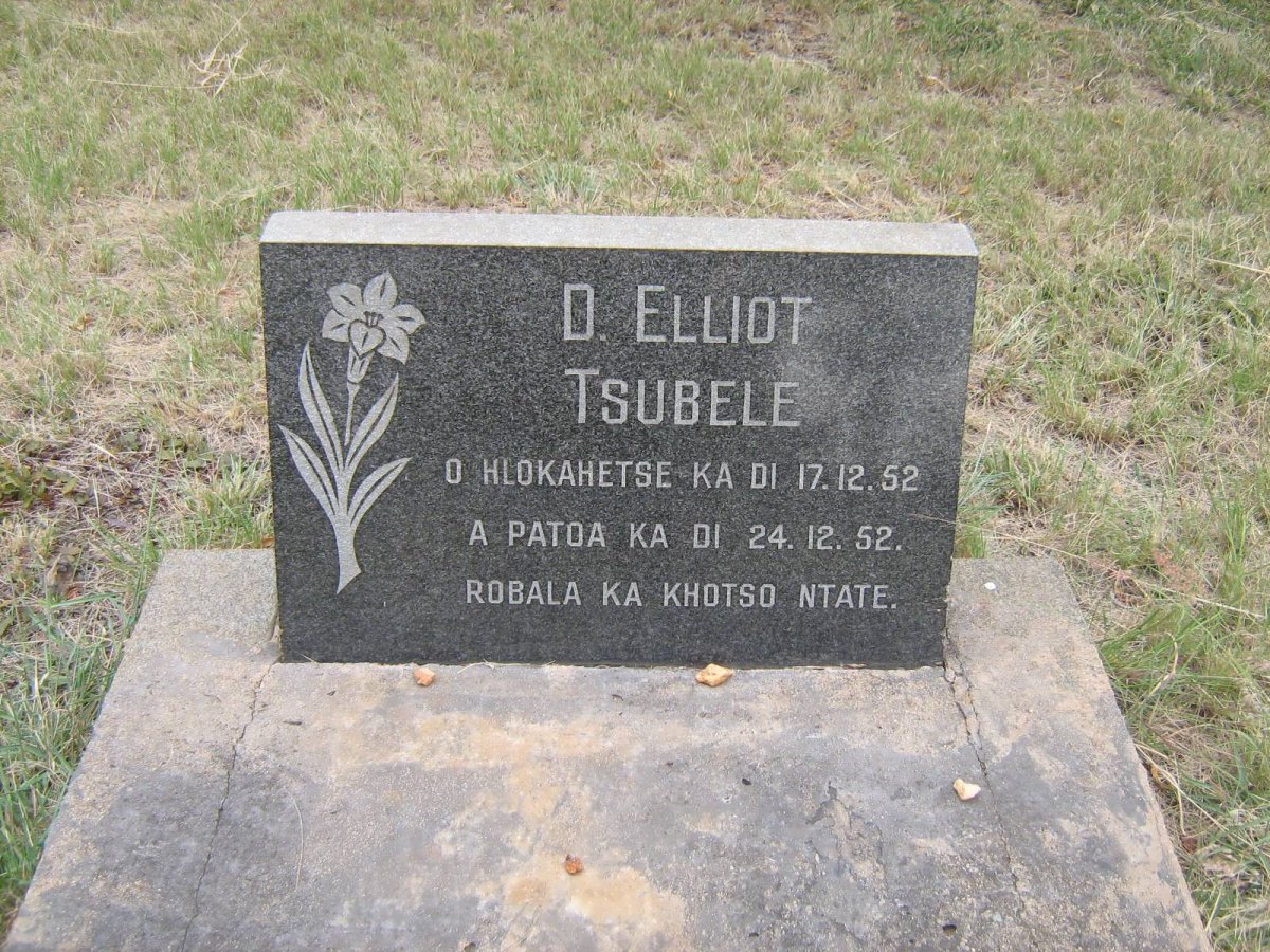 TSUBELE D. Elliot 1952-1952