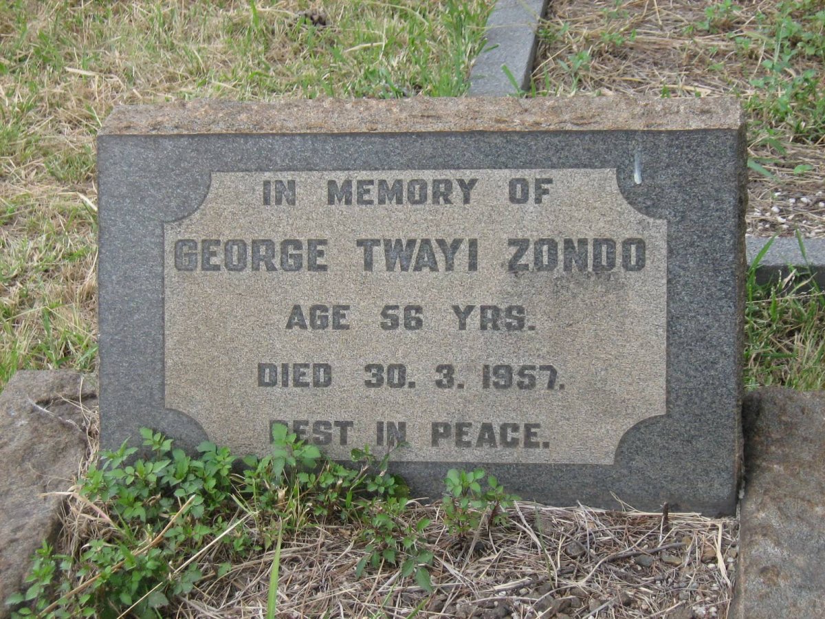 ZONDO George Twayi -1957